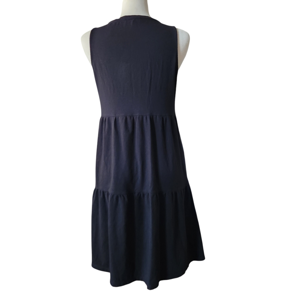 Frye Tiered Sleeveless Sundress Inseam Pockets Women's Size S Black - Picture 5 of 8